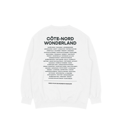 Sweat-shirt Les Escoumins Wonderlands, couleur blanc, vue de dos