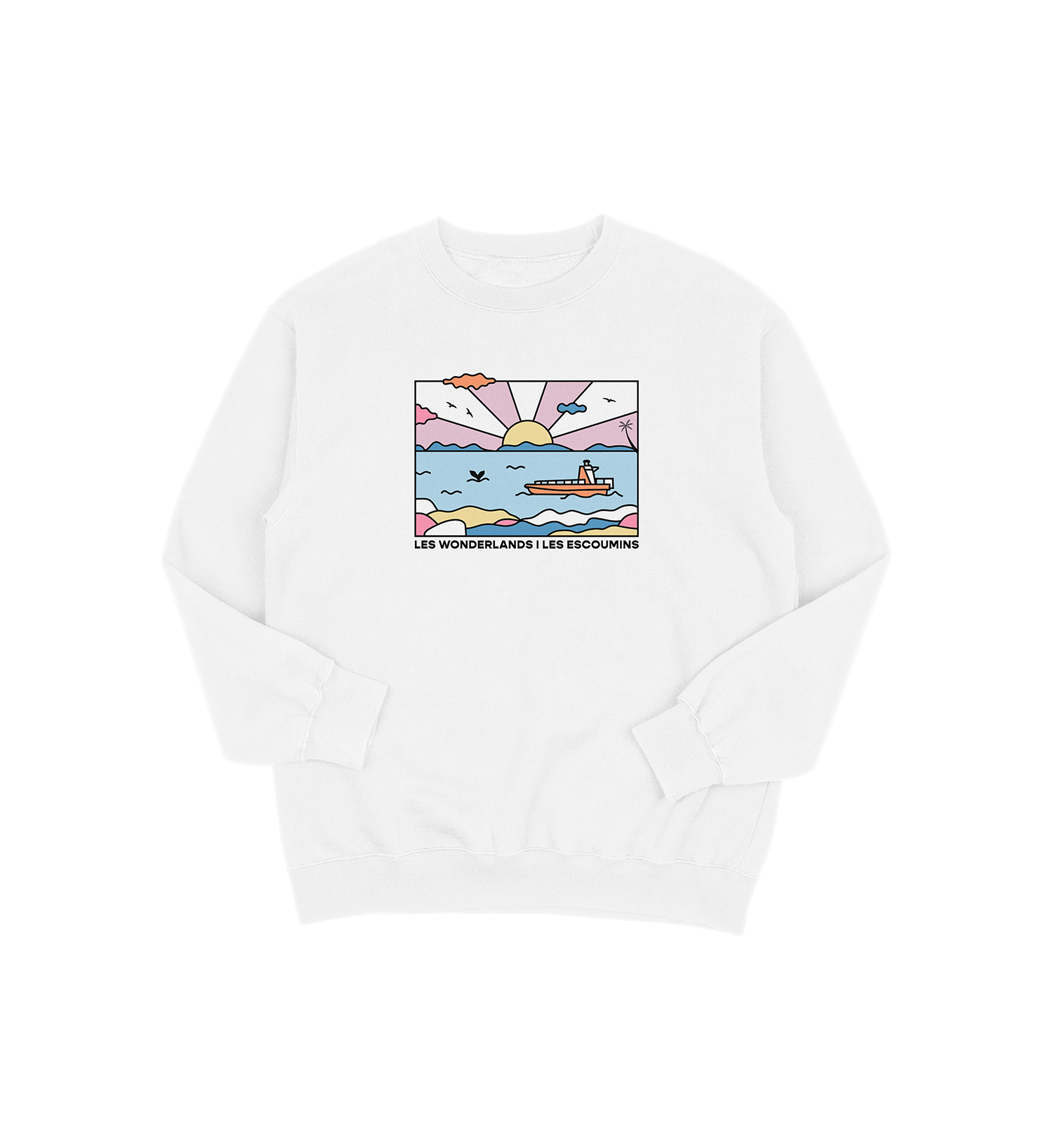 Sweat-shirt Les Escoumins Wonderlands, couleur blanc