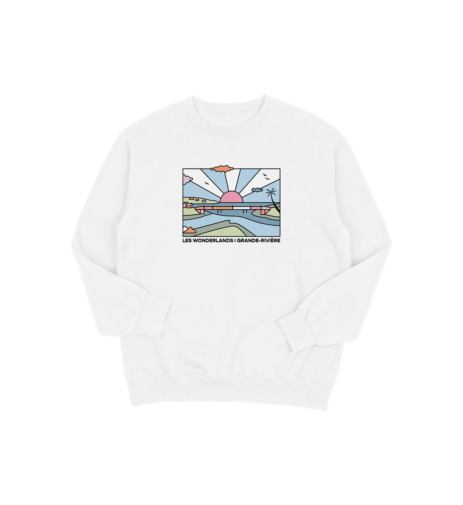 Sweat-shirt Grande-Rivière Wonderland, couleur blanc, vue de face