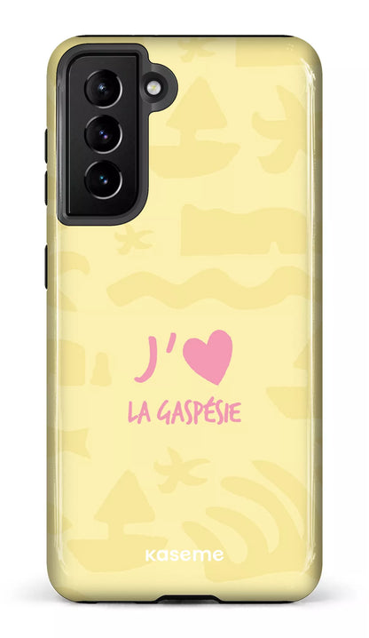 Coque Galaxy S21, étui Tough, design J'aime la Gaspésie