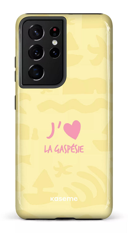 Coque Galaxy S21 Ultra, étui Tough, design J'aime la Gaspésie