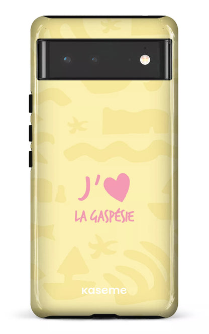 Coque Pixel 6, étui Tough, design J'aime la Gaspésie