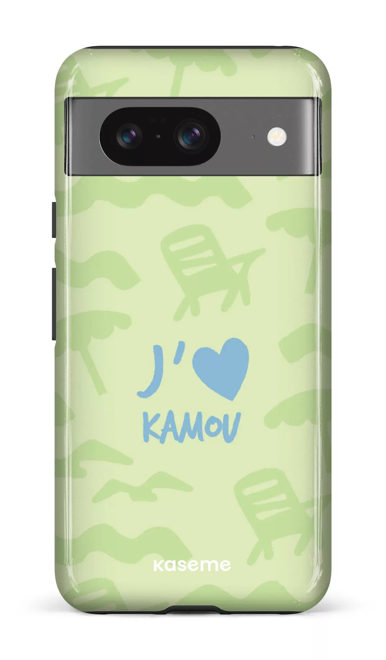 Coque Pixel 8, étui Tough Gloss, design J'aime Kamou