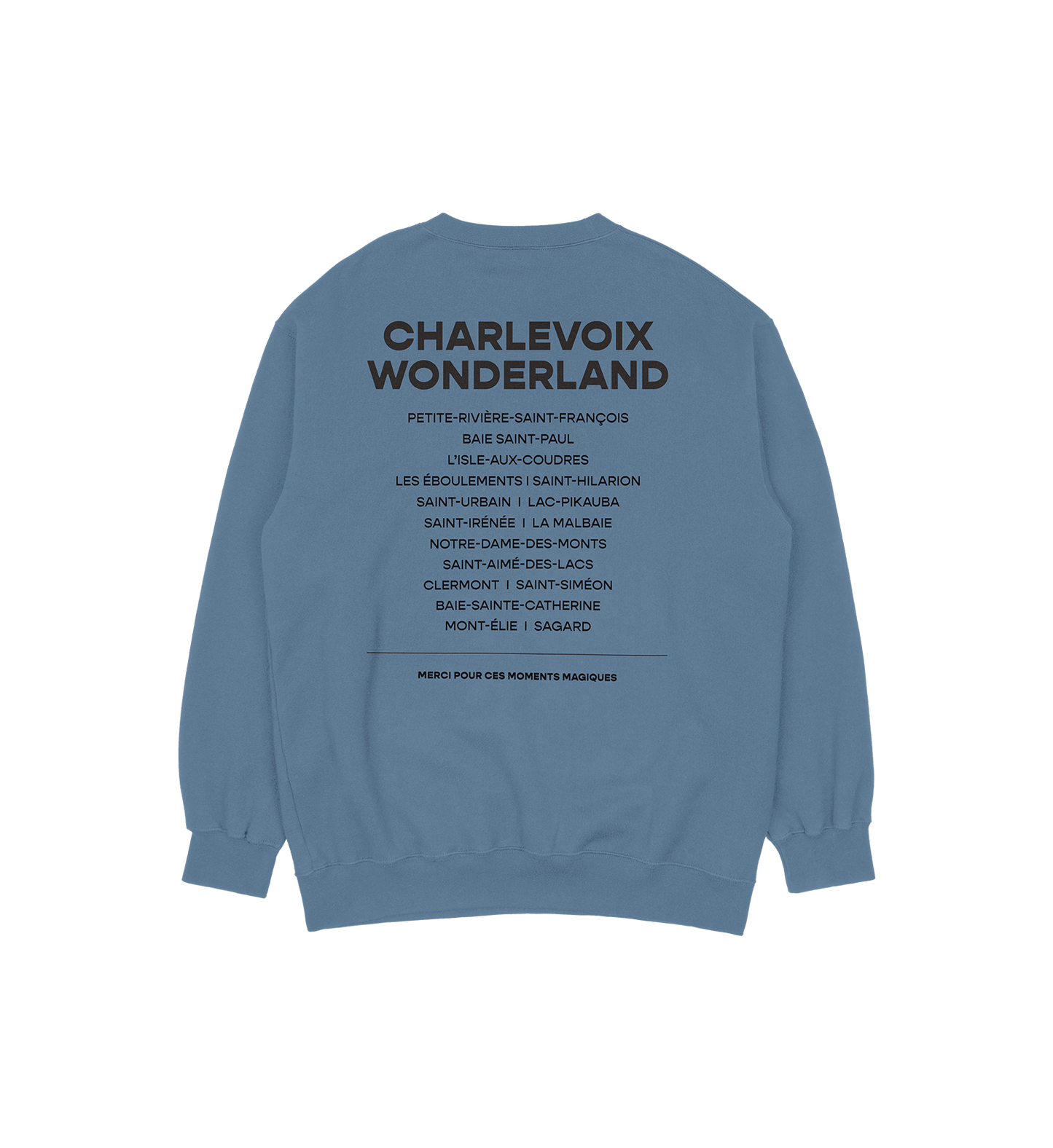 Sweat-shirt L'Isle-aux-Coudres Wonderland, couleur indigo, vue de dos