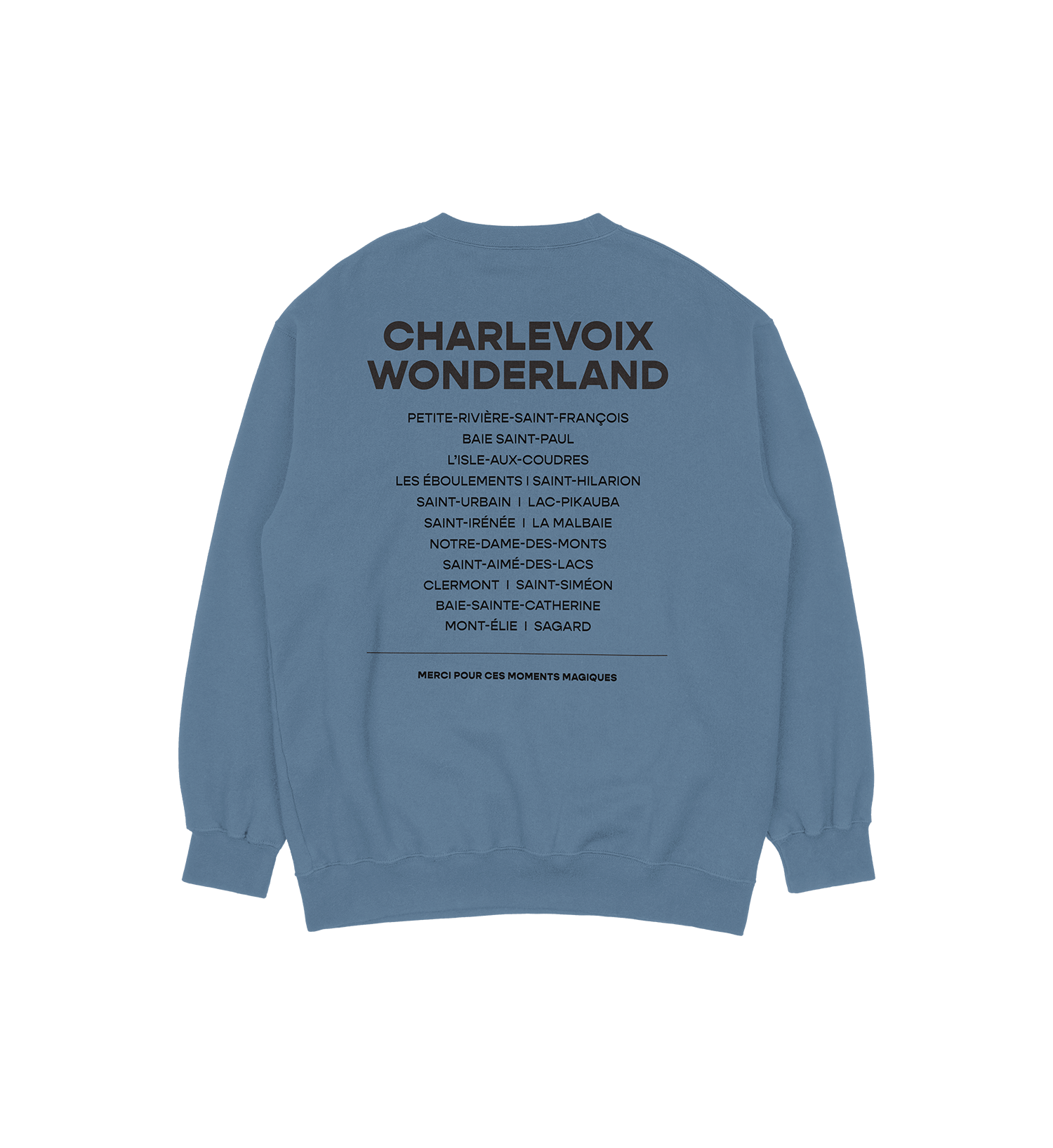 Sweat-shirt L'Isle-aux-Coudres Wonderland, couleur indigo, vue de dos