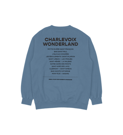 Sweat-shirt L'Isle-aux-Coudres Wonderland, couleur indigo, vue de dos
