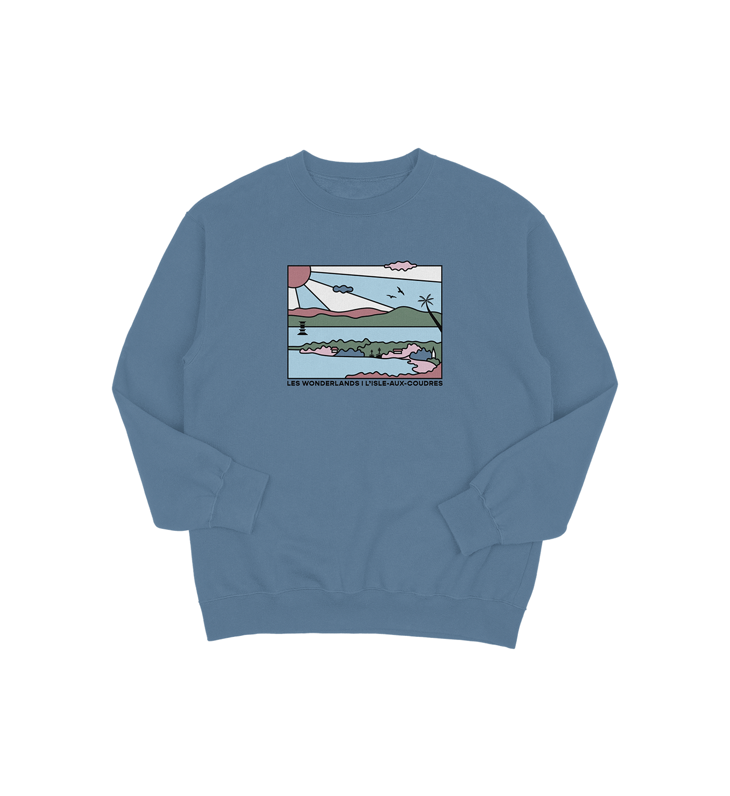 Sweat-shirt L'Isle-aux-Coudres Wonderland, couleur indigo