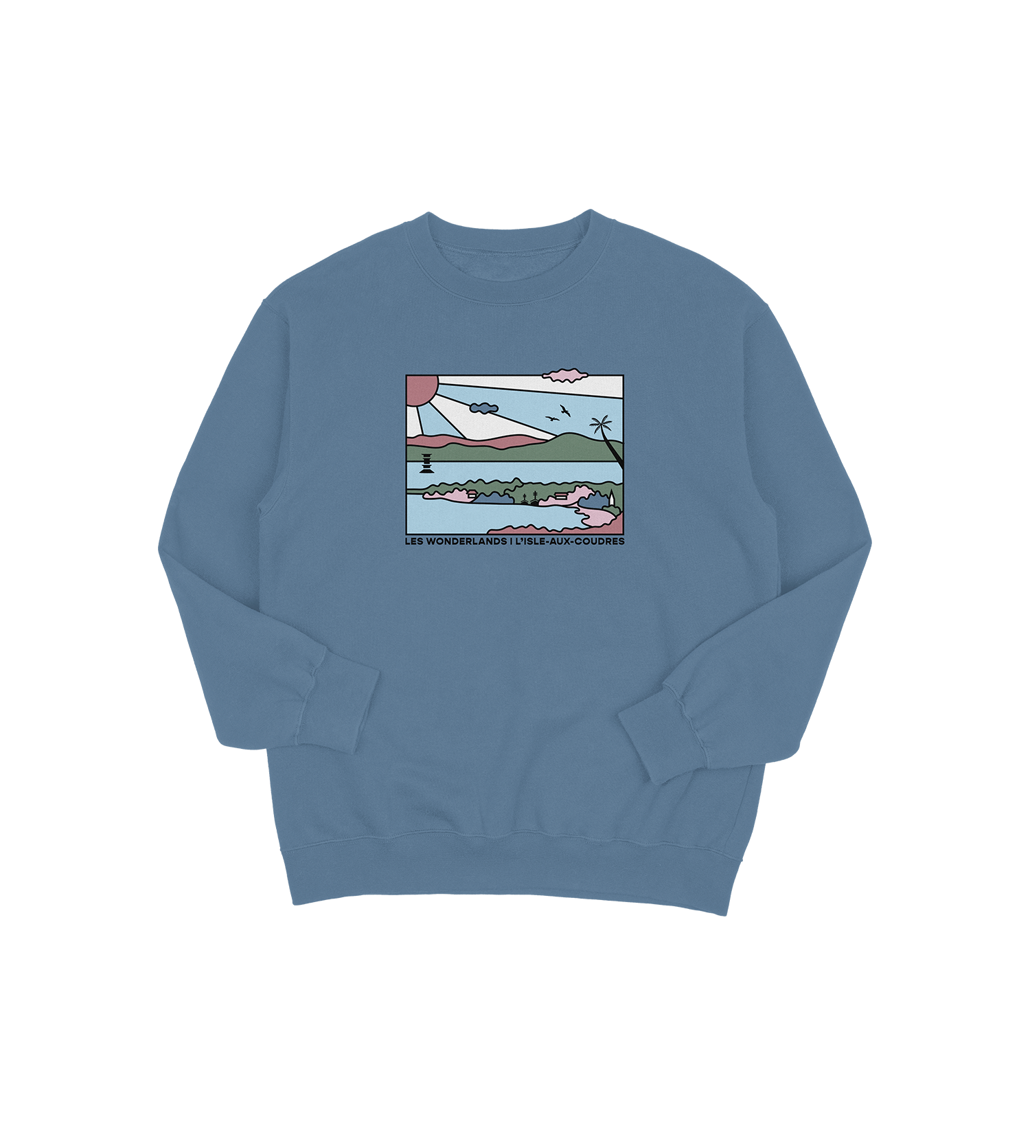 Sweat-shirt L'Isle-aux-Coudres Wonderland, couleur indigo