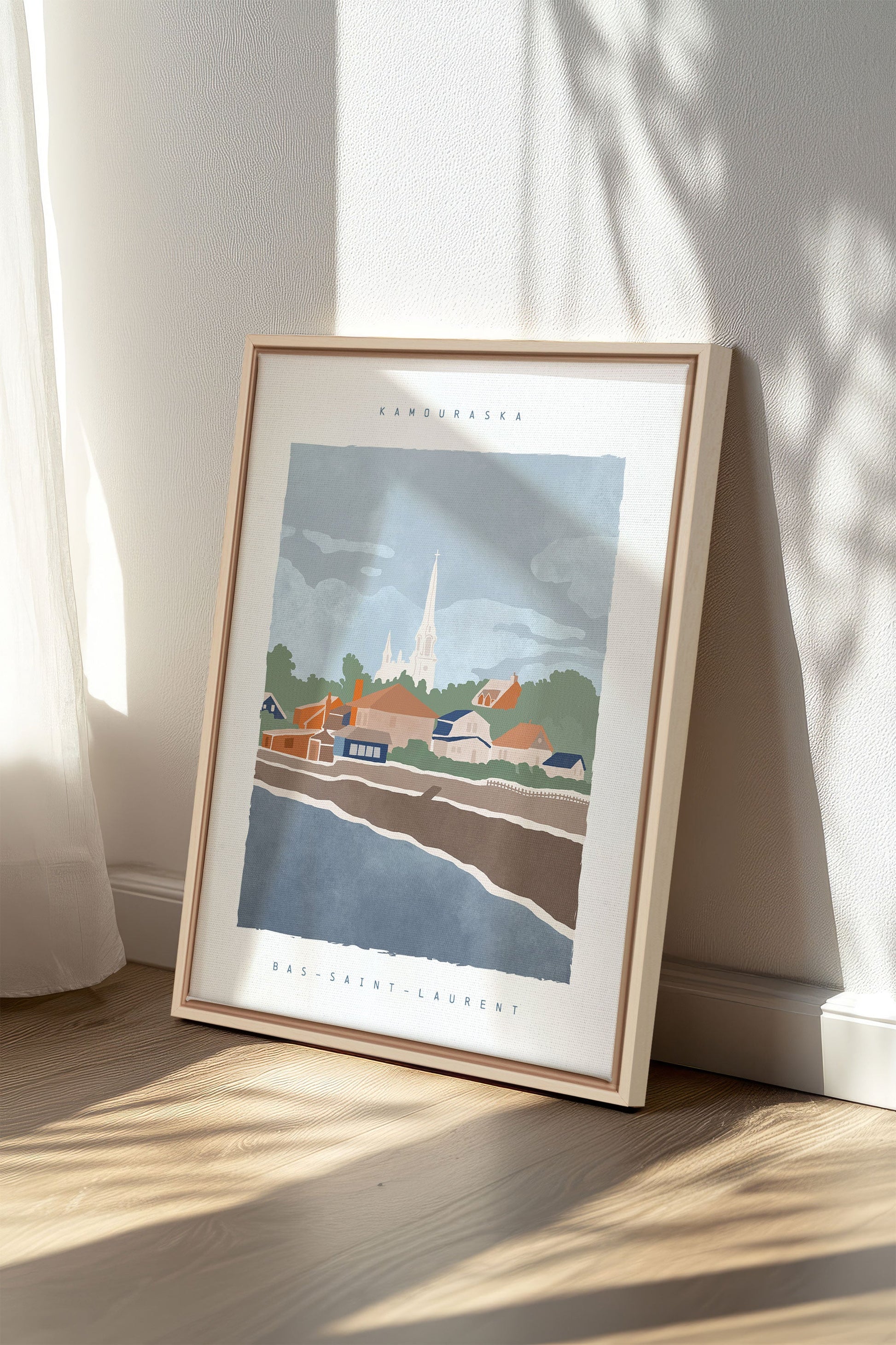 Illustration Kamouraska | Oeuvre sur toile étirée, mise en situation
