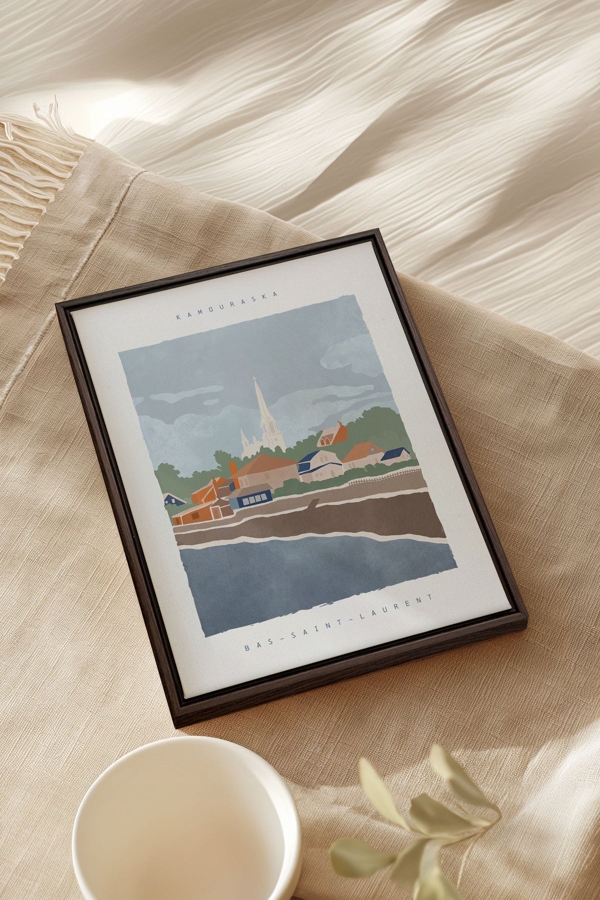 Illustration Kamouraska | Oeuvre sur toile étirée, mise en situation