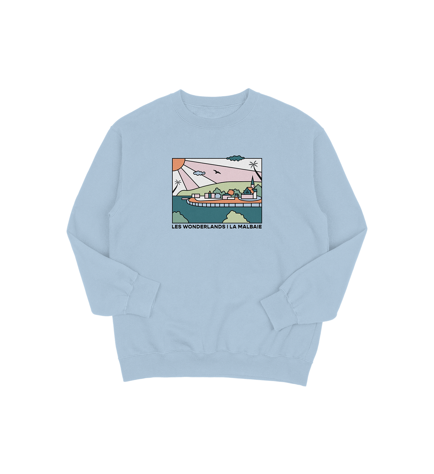 Sweat-shirt La Malbaie Wonderland, couleur bleu, vue de face