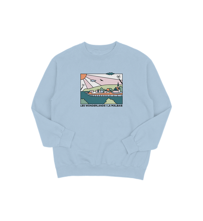 Sweat-shirt La Malbaie Wonderland, couleur bleu, vue de face