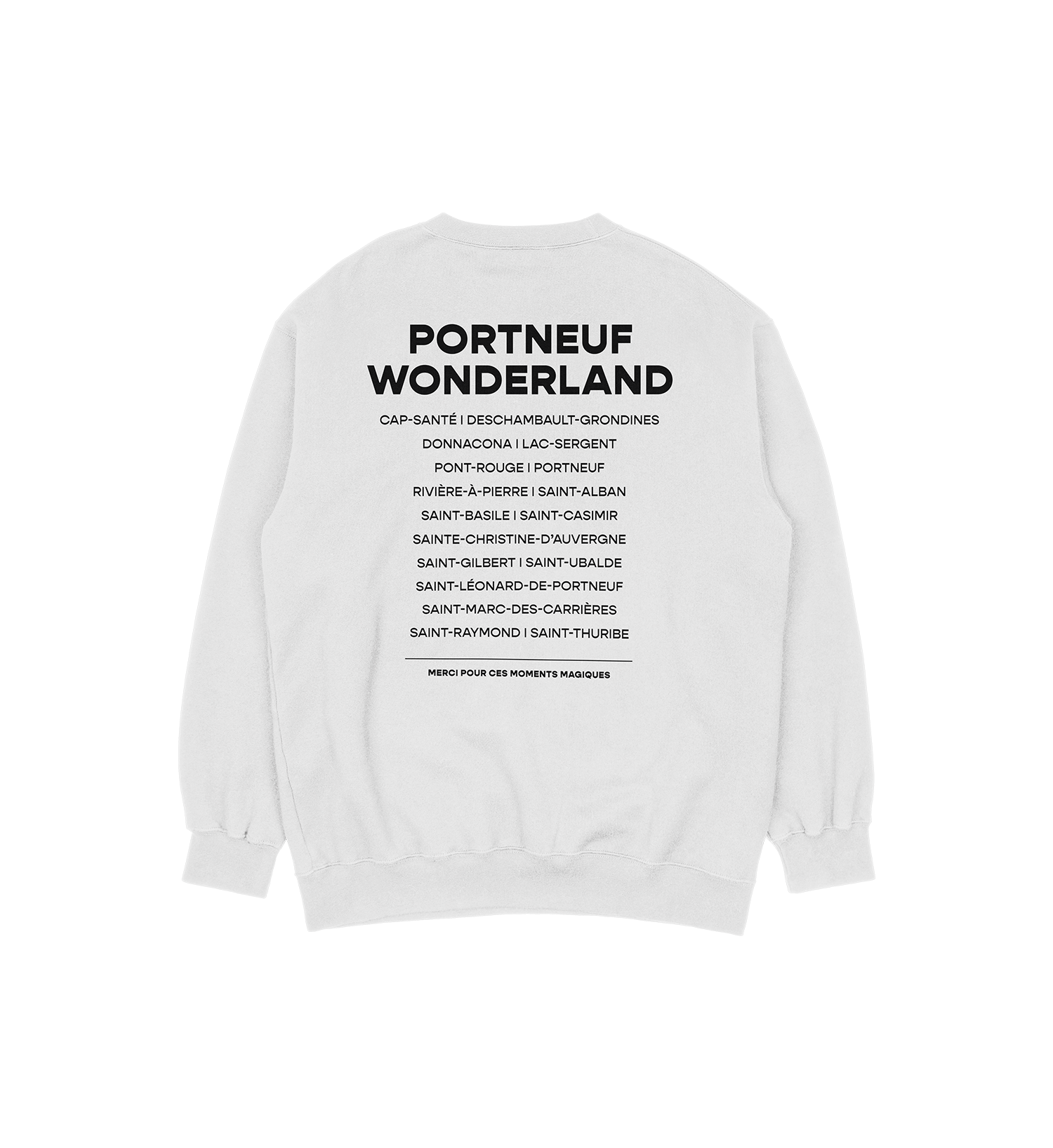 Sweat-shirt Portneuf Wonderland, couleur gris, vue de dos