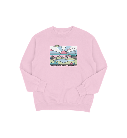Sweat-shirt Paspébiac Wonderland, couleur rose, vue de face