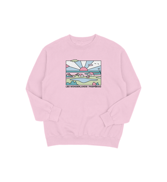 Sweat-shirt Paspébiac Wonderland, couleur rose, vue de face