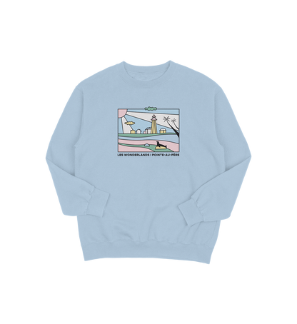 Sweat-shirt Pointe-au-Père Wonderland, couleur bleu, vue de face