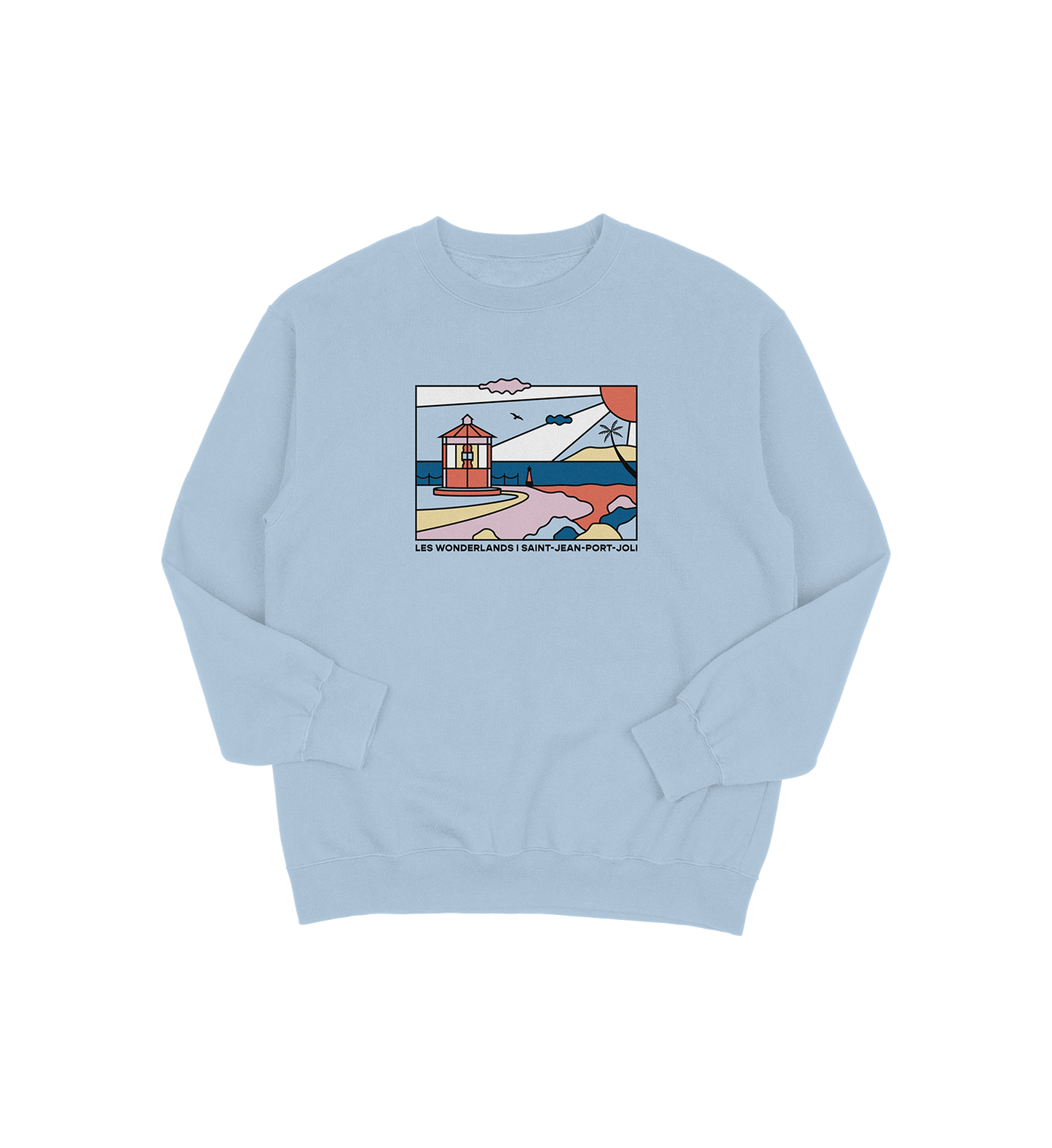 Sweat-shirt Saint-Jean-Port-Joli Wonderland, couleur bleu, vue de face
