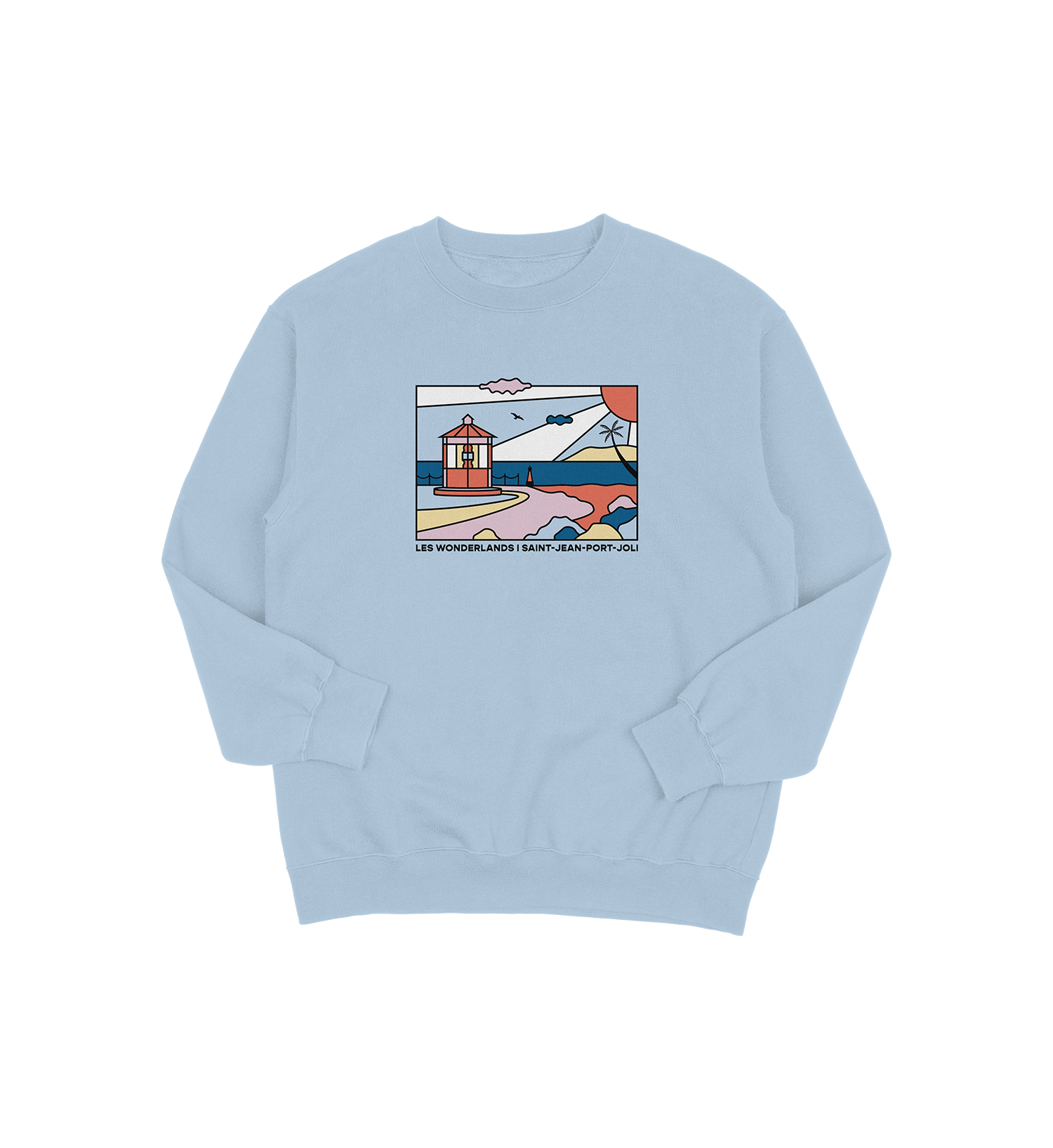 Sweat-shirt Saint-Jean-Port-Joli Wonderland, couleur bleu, vue de face