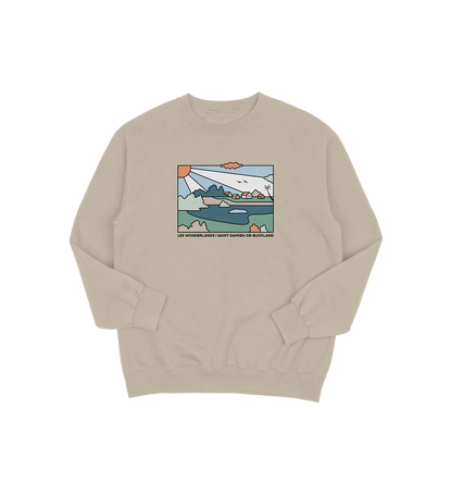 Sweat-shirt Saint-Damien-de-Buckland Wonderland, couleur sable, vue de face