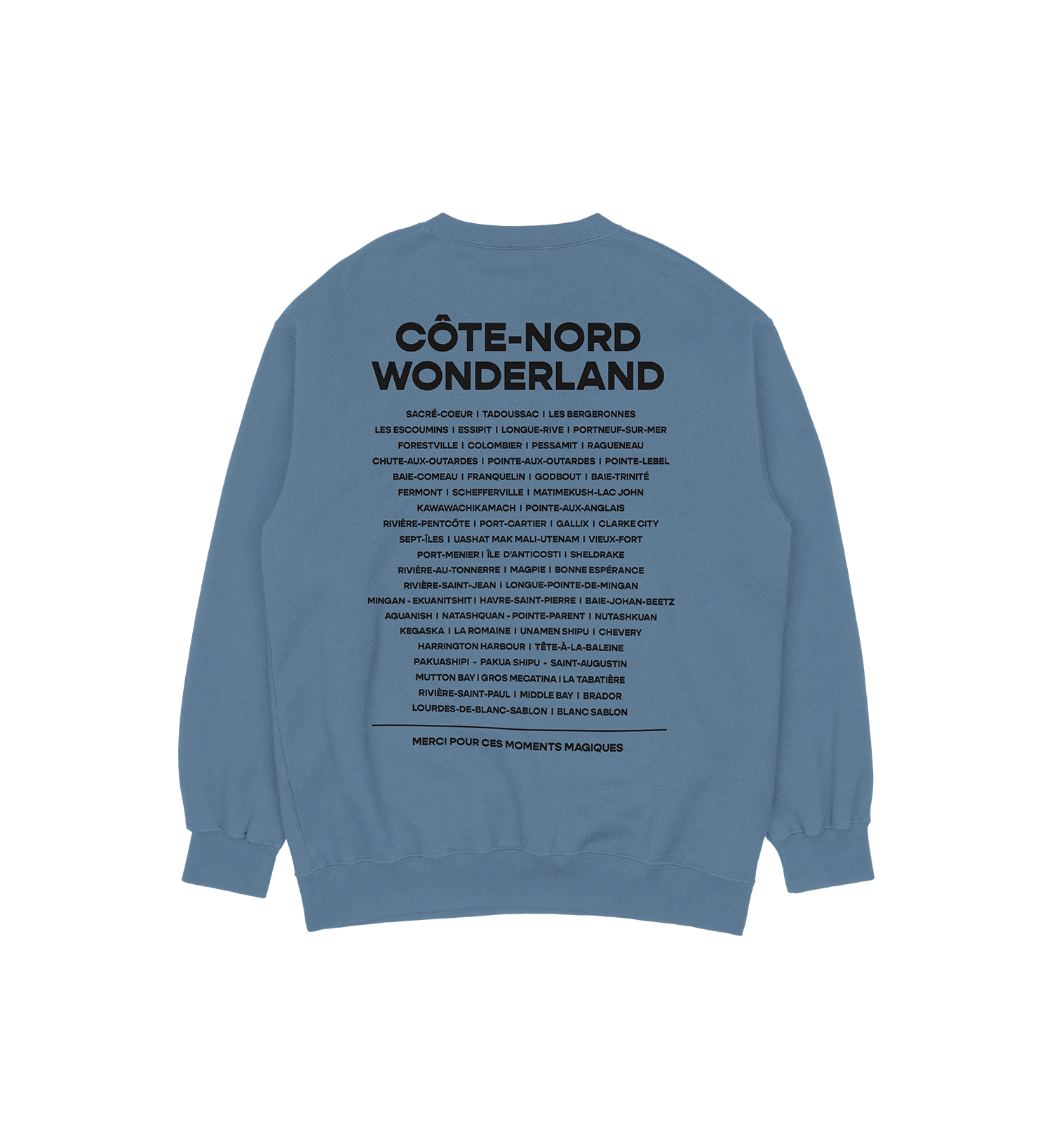 Sweat-shirt Île D'Anticosti Wonderland, couleur indigo, vue de dos