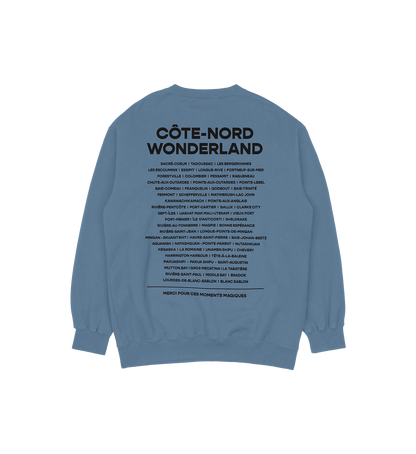 Sweat-shirt Île D'Anticosti Wonderland, couleur indigo, vue de dos
