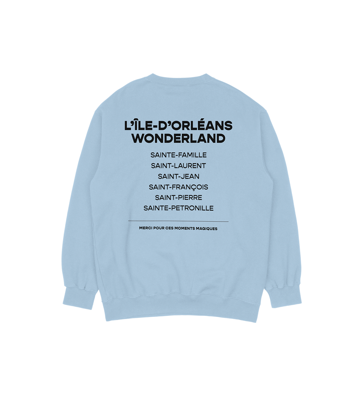 Sweat-shirt L'Île-d'Orléans Wonderland, couleur bleu, vue de dos