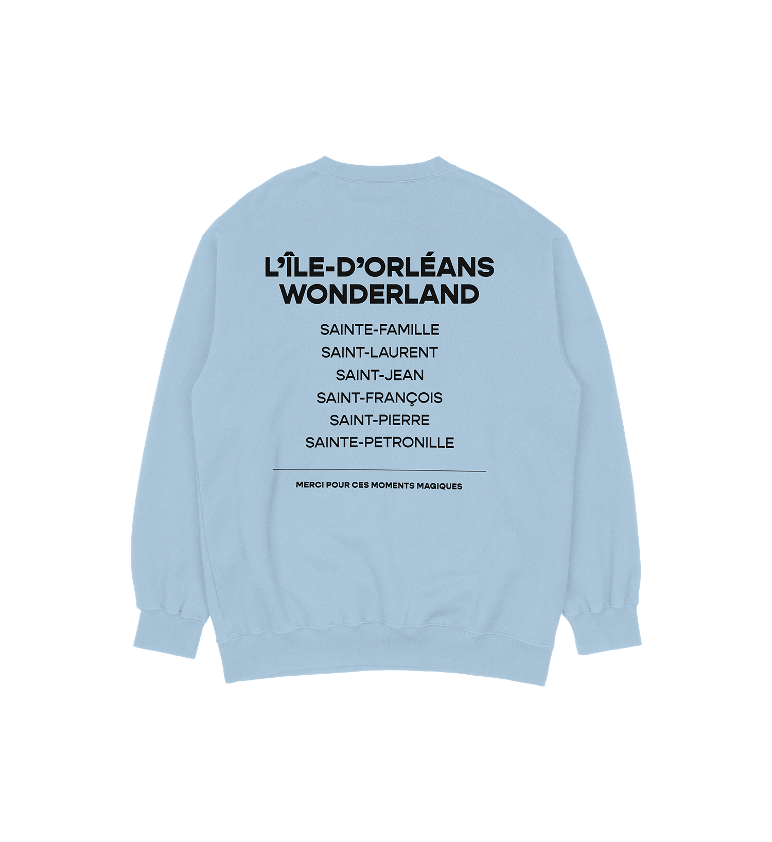 Sweat-shirt L'Île-d'Orléans Wonderland, couleur bleu, vue de dos