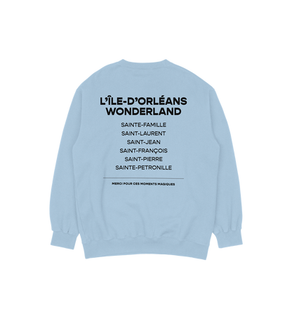 Sweat-shirt L'Île-d'Orléans Wonderland, couleur bleu, vue de dos