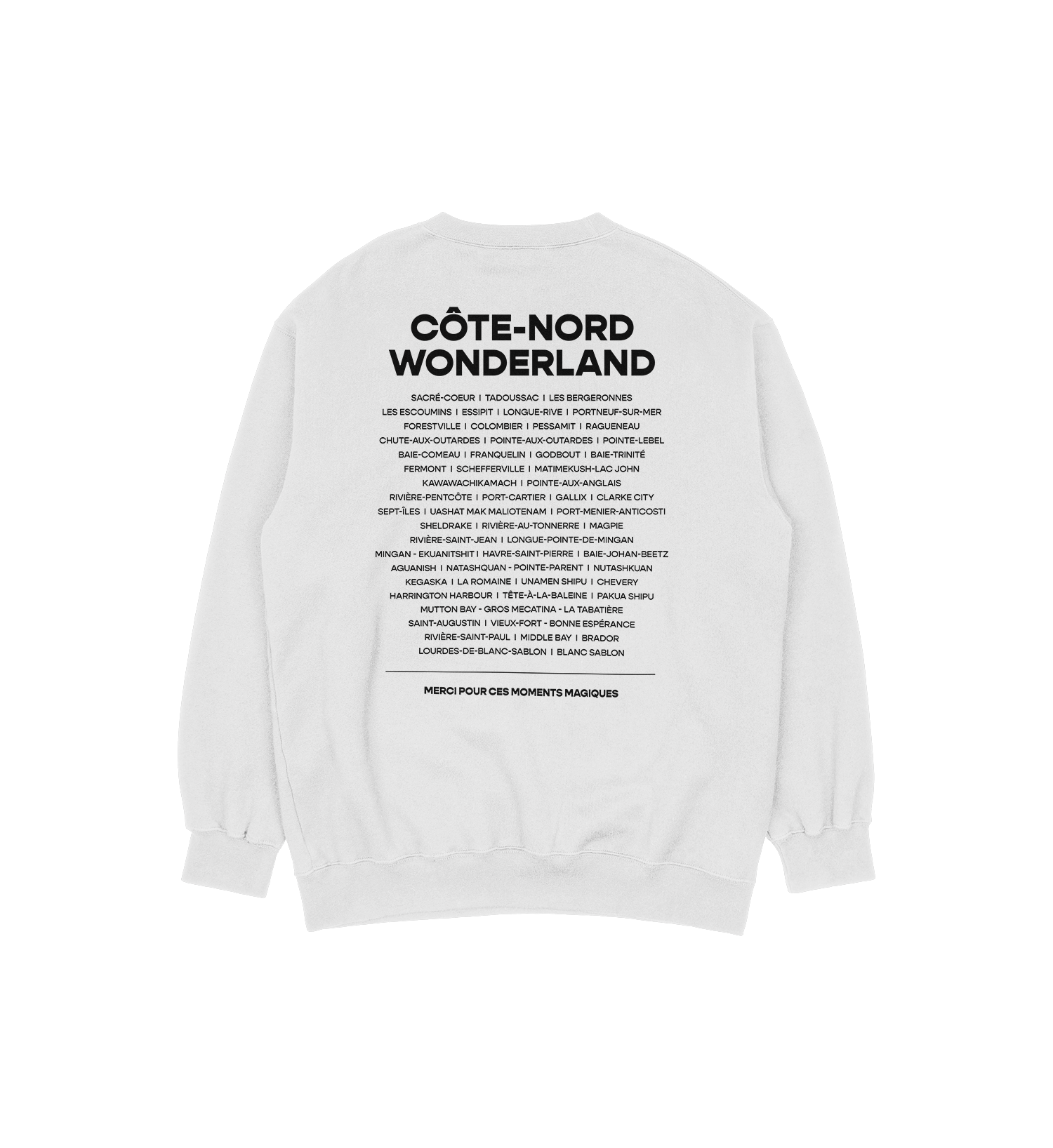 Sweat-shirt Les Escoumins Wonderlands, couleur gris, vue de dos