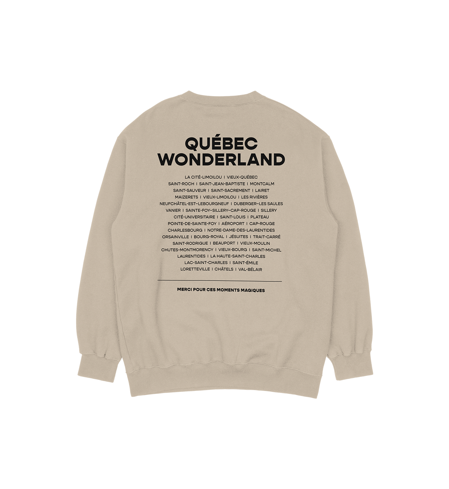 Sweat-shirt Plaines d'Abraham Wonderland, couleur sable, vue de dos