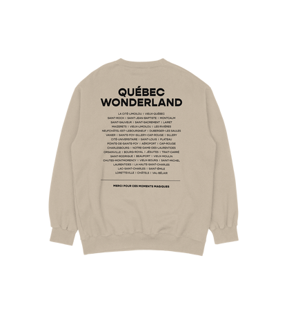 Sweat-shirt Plaines d'Abraham Wonderland, couleur sable, vue de dos