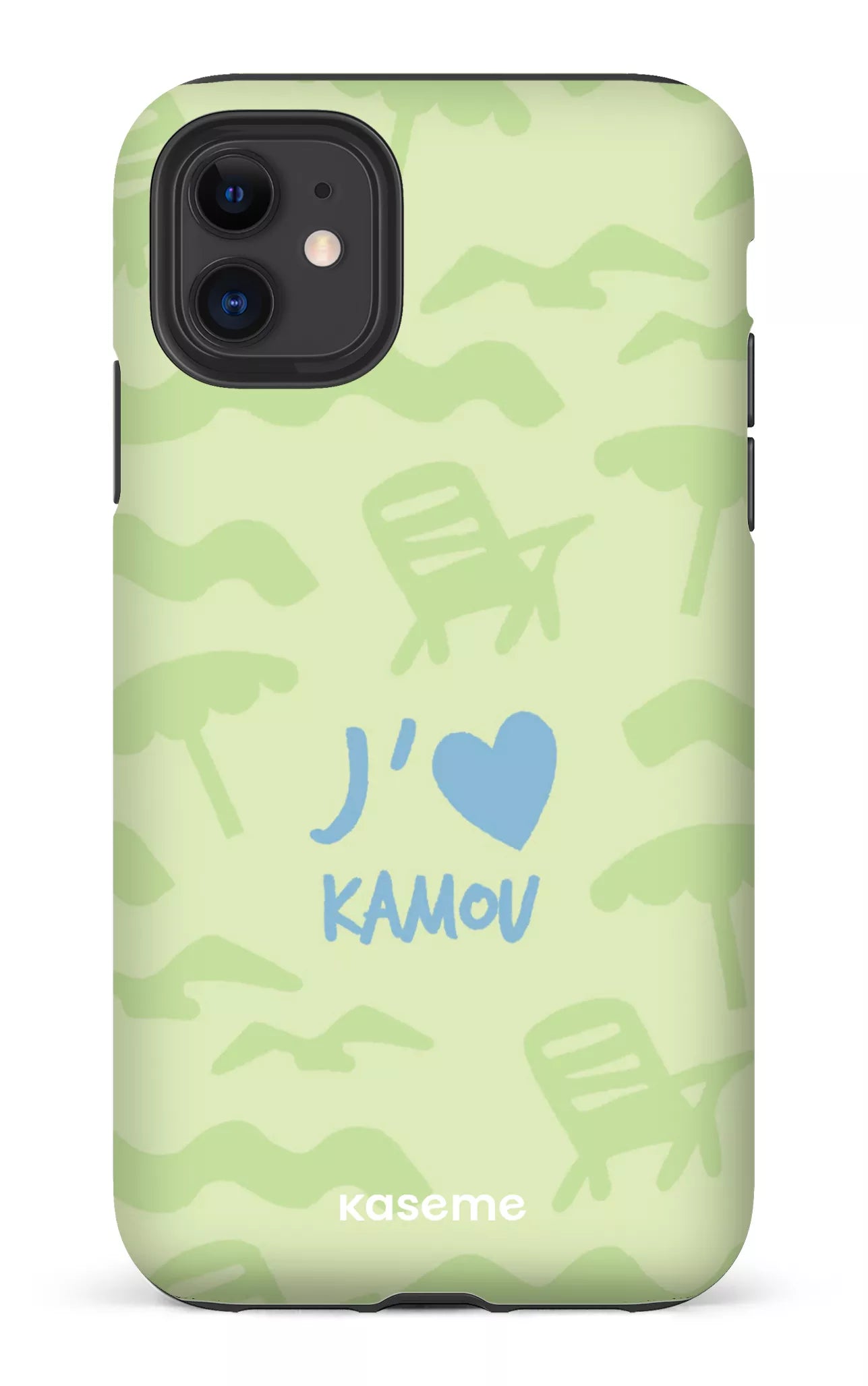 Coque iPhone 11, étui Tough Matte, design J'aime Kamou