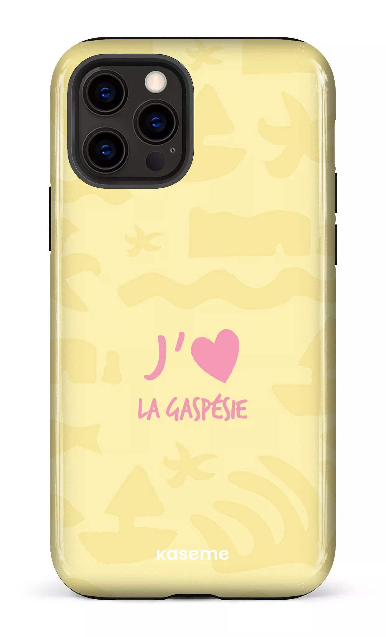 Coque iPhone 12 Pro, étui Tough, design J'aime la Gaspésie