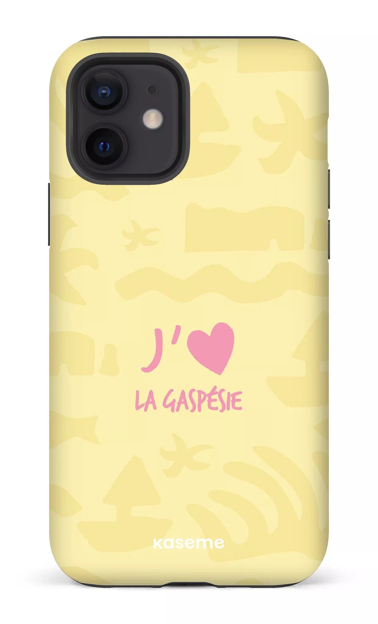 Coque iPhone 12, étui Tough Matte, design J'aime la Gaspésie