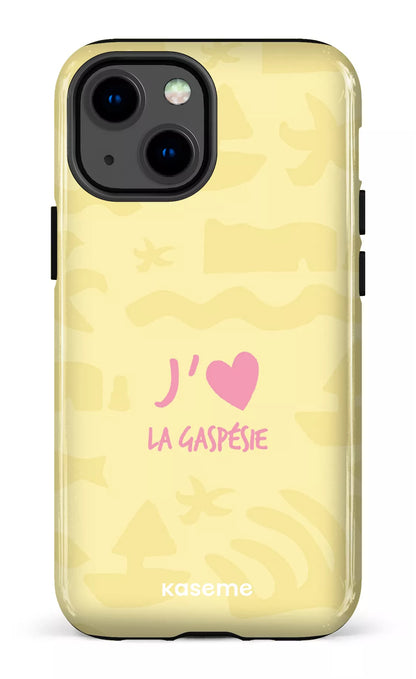Coque iPhone 13 Mini, étui Tough, design J'aime la Gaspésie