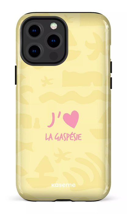 Coque iPhone 13 Pro, étui Tough, design J'aime la Gaspésie