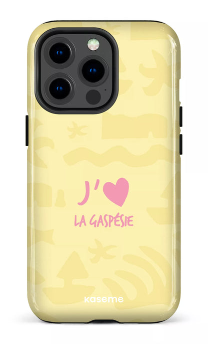 Coque iPhone 13 pro, étui Tough, design J'aime la Gaspésie
