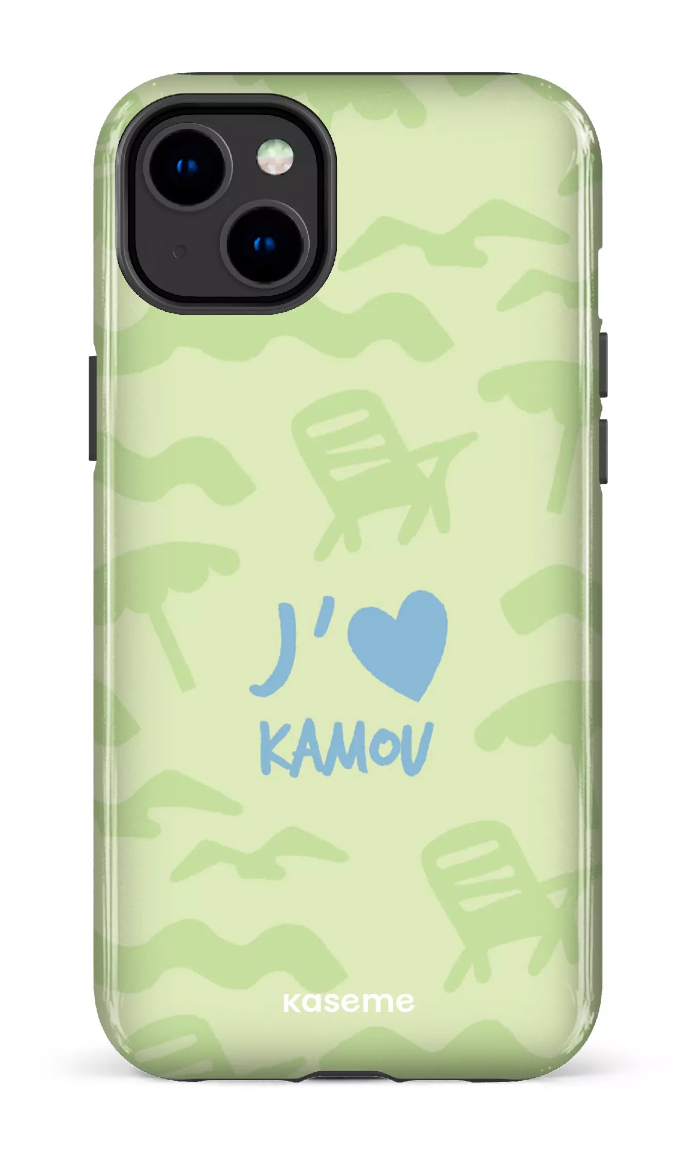 Coque iPhone 14 Plus, étui Tough Gloss, design J'aime Kamou