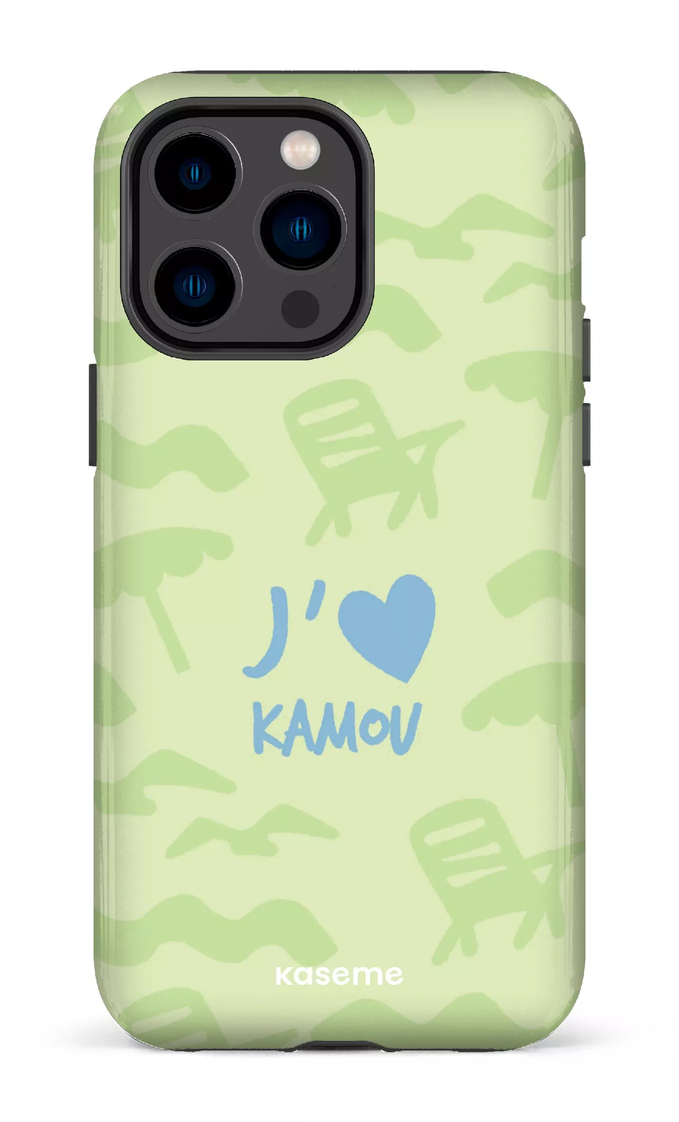 Coque iPhone 14 Pro, étui Tough, design J'aime Kamou