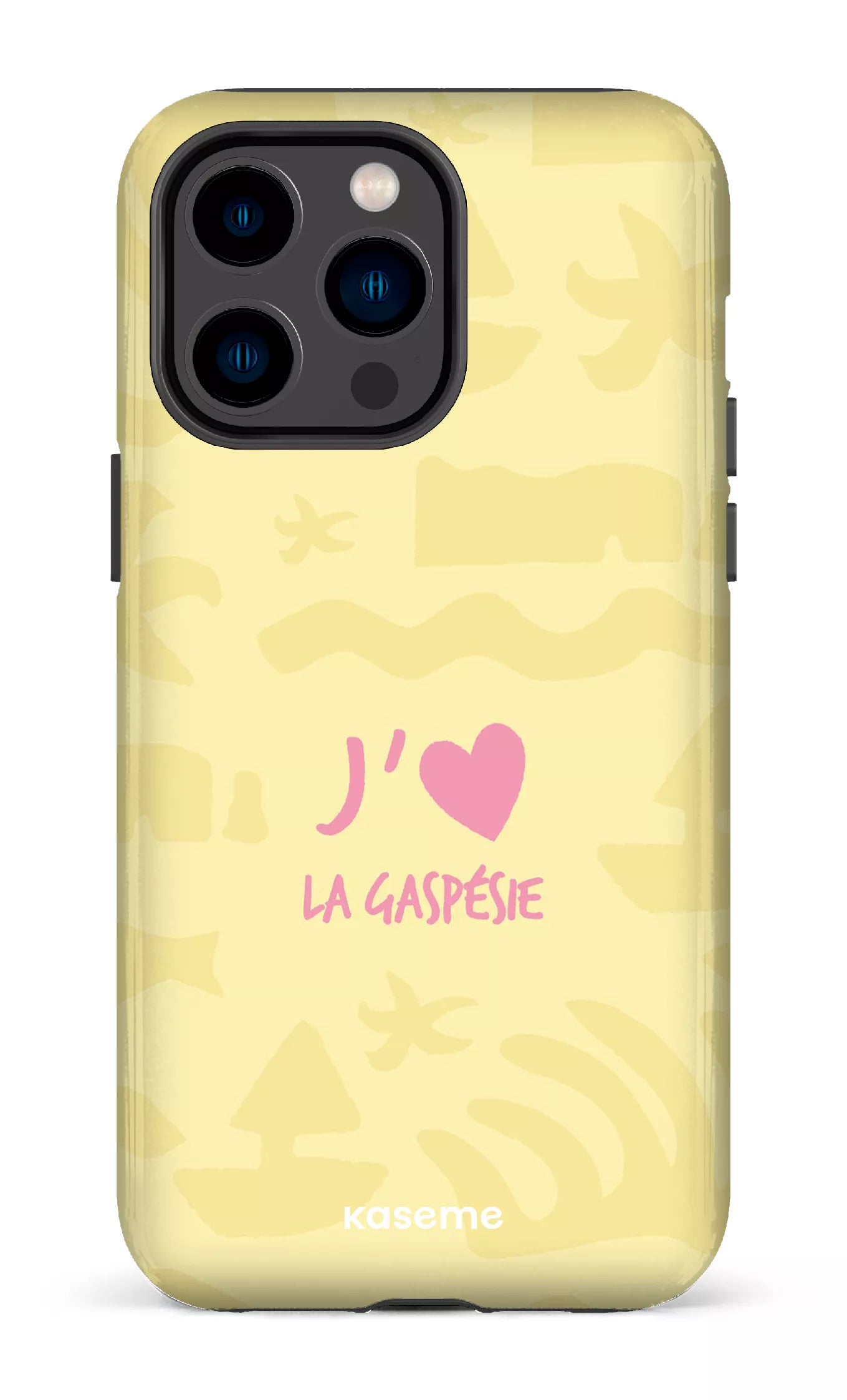 Coque iPhone 14 Pro, étui Tough, design J'aime la Gaspésie