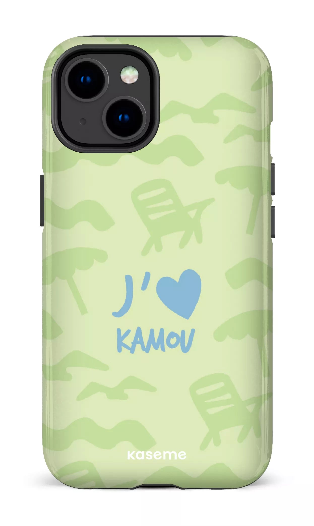 Coque iPhone 14, étui Tough Gloss, design J'aime Kamou