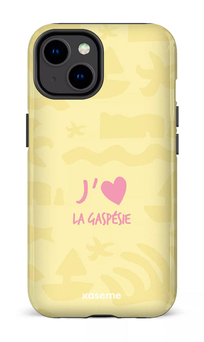Coque iPhone 14, étui Tough Gloss, design J'aime la Gaspésie