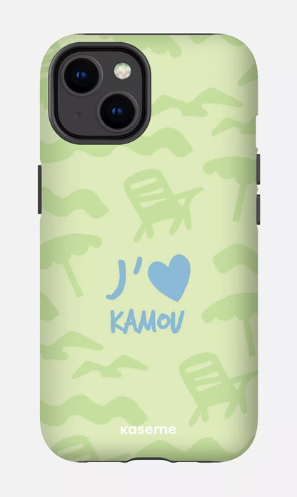 Coque iPhone 14, étui Tough Matte, design J'aime Kamou