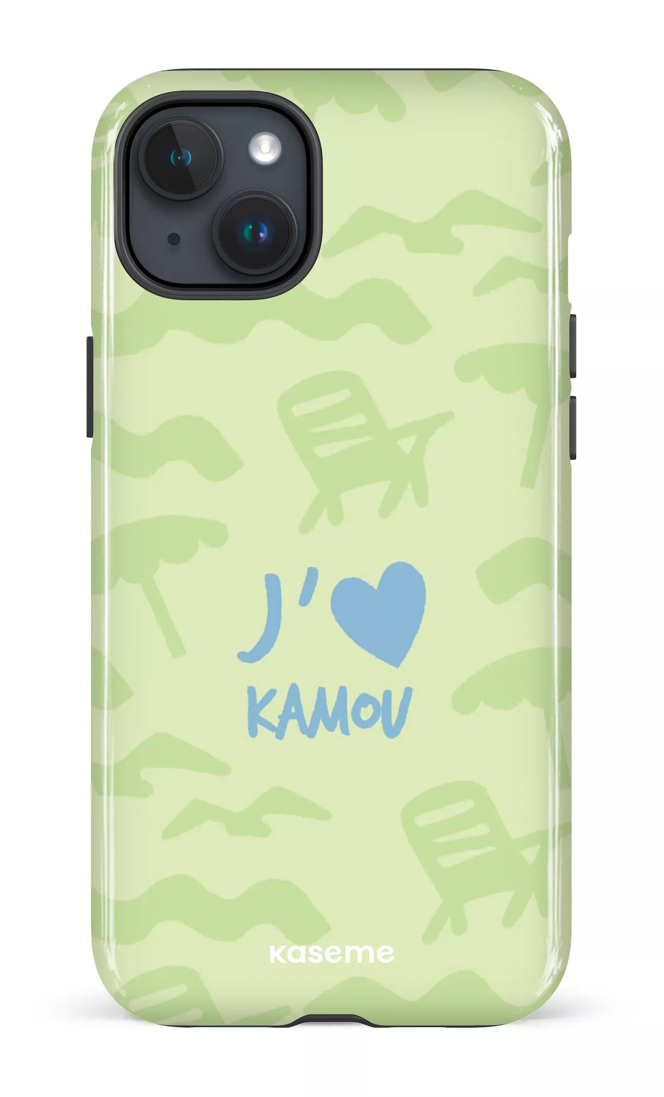 Coque iPhone 15 Plus, étui Tough, design J'aime Kamou