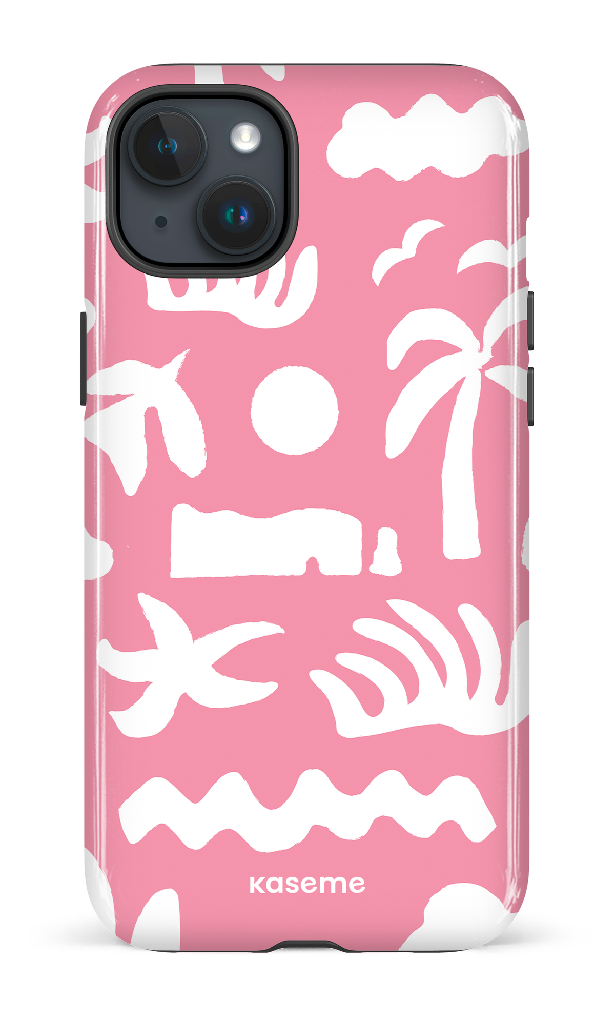 Coque iPhone 15 Plus, étui Tough, design KaseMotif Rose