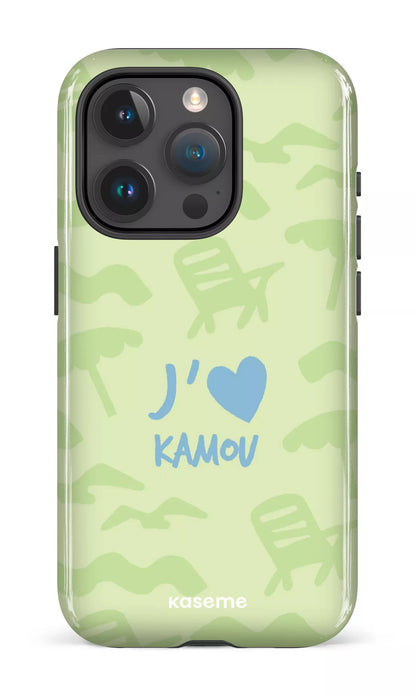 Coque iPhone 15 Pro, étui Tough, design J'aime Kamou