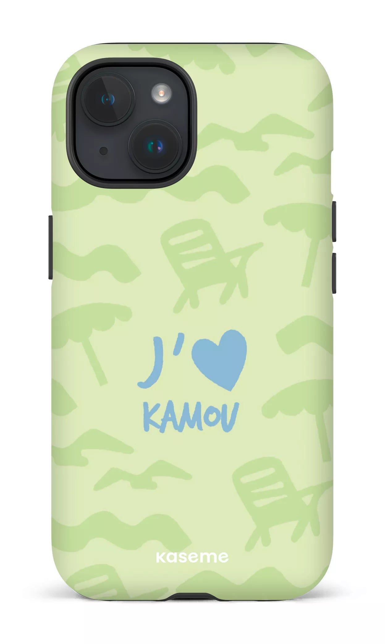 Coque iPhone 15, étui Tough Matte, design J'aime Kamou