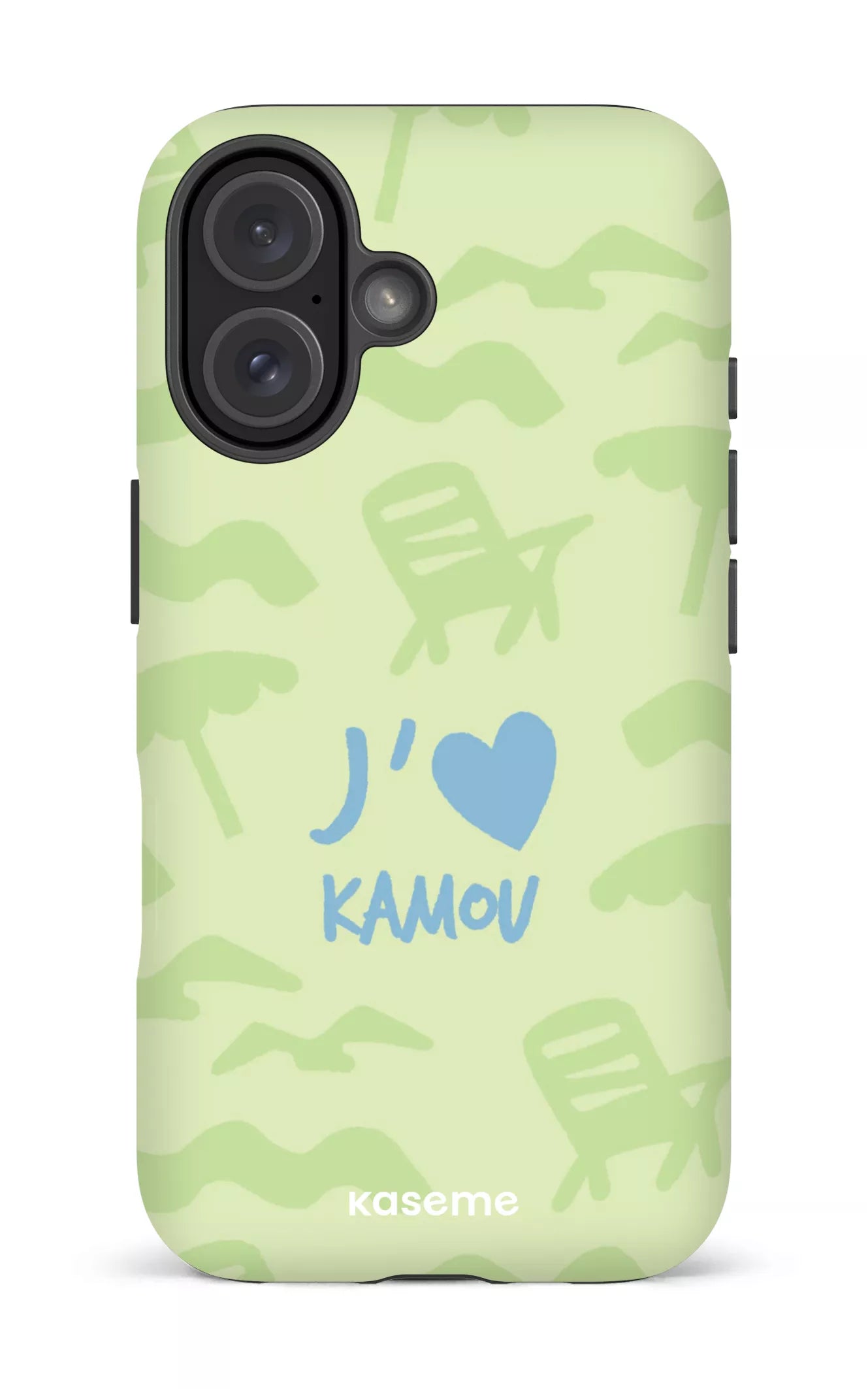 Coque iPhone 16, étui Impact Matte, design J'aime Kamou