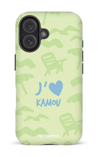 Coque iPhone 16, étui Impact Matte, design J'aime Kamou