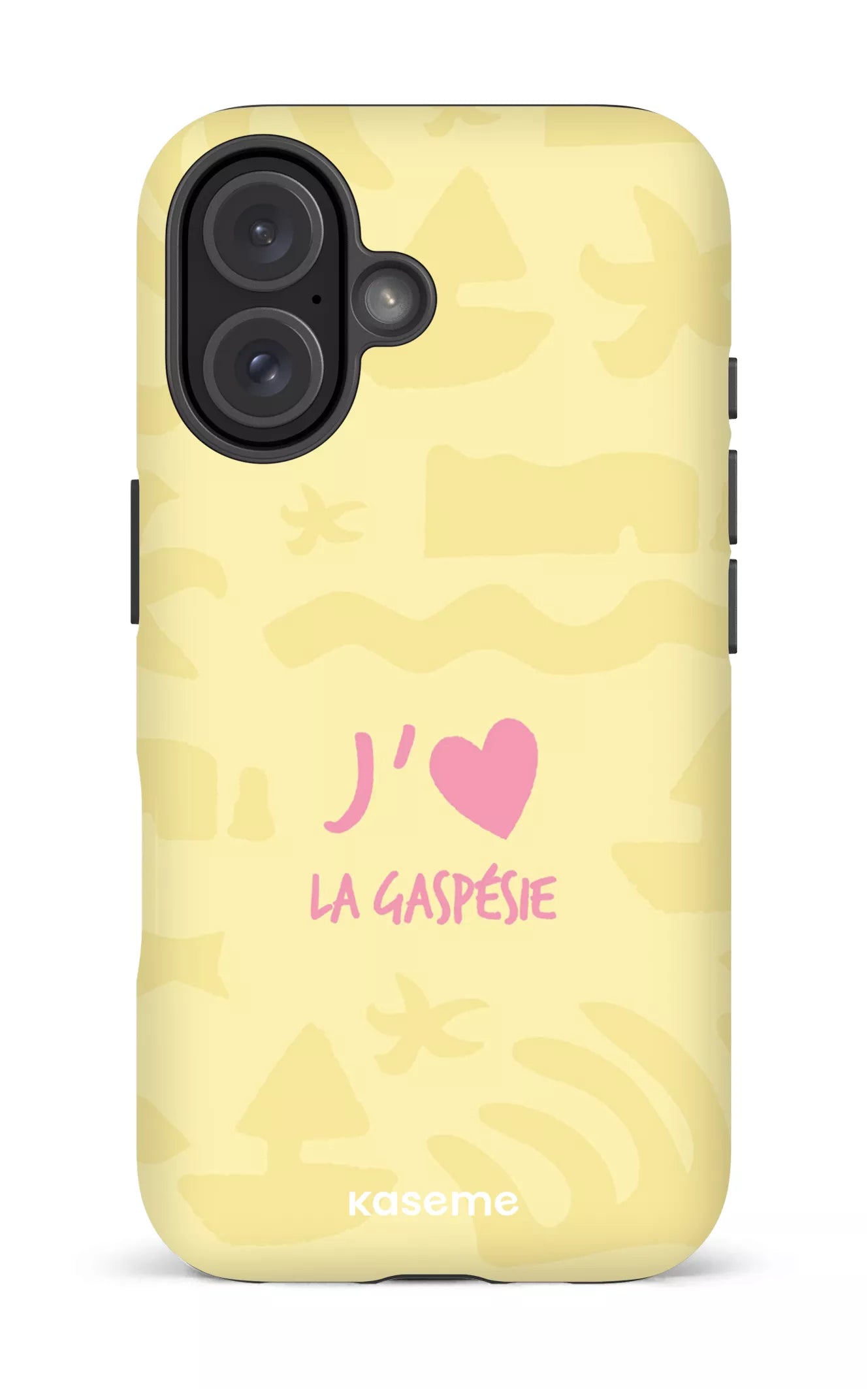 Coque iPhone 16, étui Impact Matte, design J'aime la Gaspésie